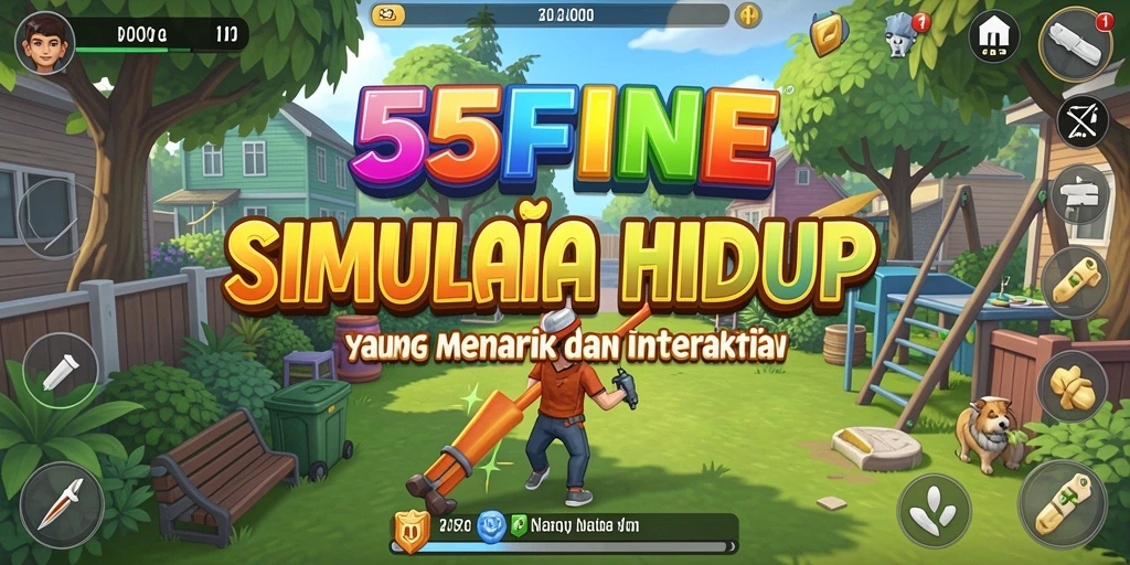 Tampilan gameplay 55FIVE yang interaktif dan menarik.