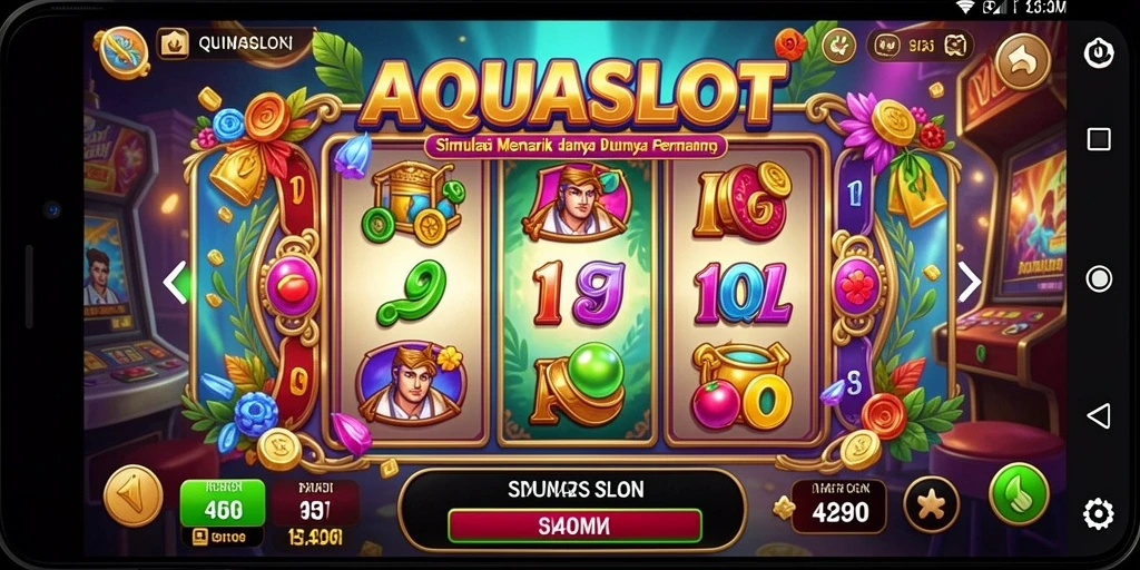 Tampilan menarik gameplay <strong>AQUASLOT</strong> dengan berbagai tema slot yang berbeda.