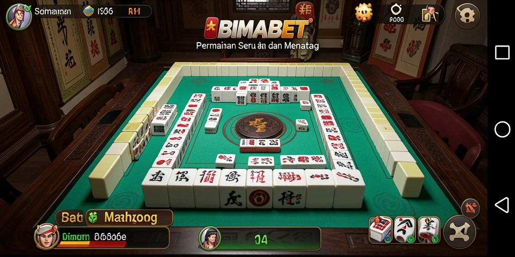 Tangkapan layar dari gameplay Mahjong yang mendebarkan di BIMABET.