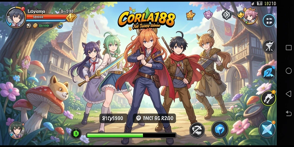 Screenshot gameplay CORLA188 yang memukau dengan karakter Anime.