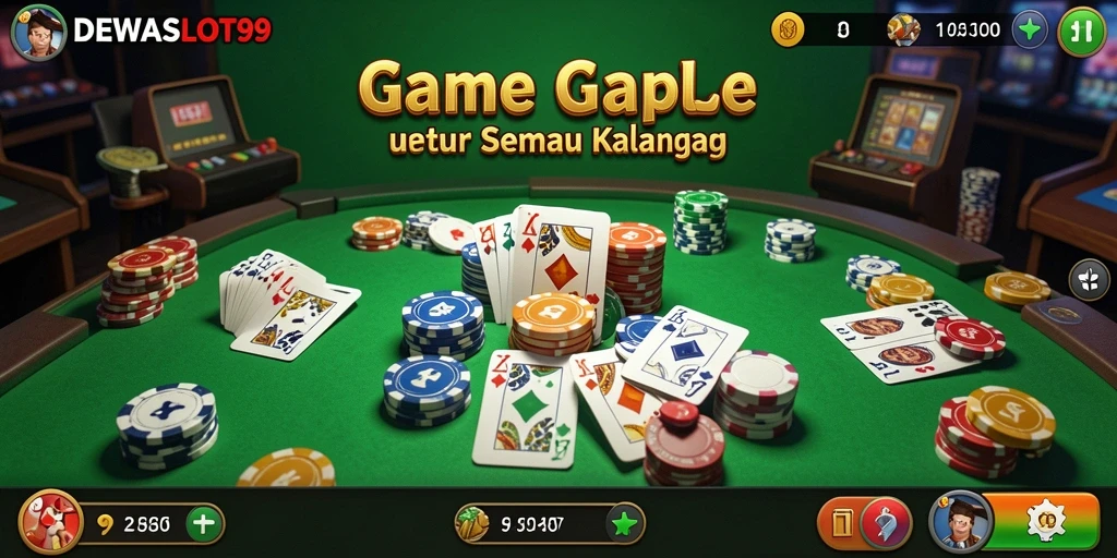 Screenshot gameplay DEWASLOT99 yang menampilkan keseruan bermain Gaple.