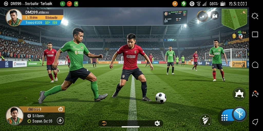 Tampilan utama DMD999 dengan aksi sepak bola yang seru dan grafis yang memukau.