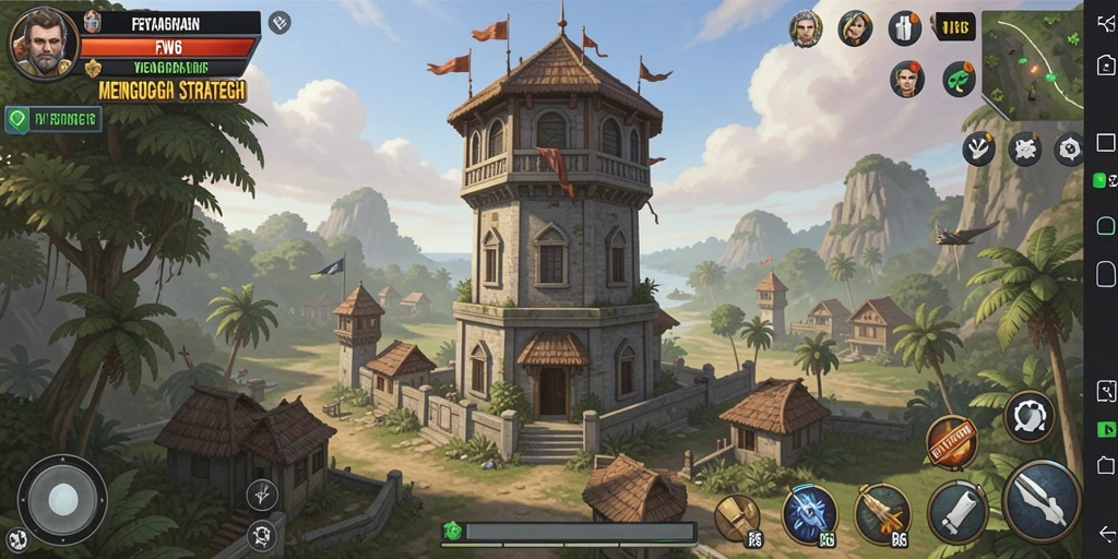 Tampilan gameplay FW66 dengan menara yang menghancurkan musuh.