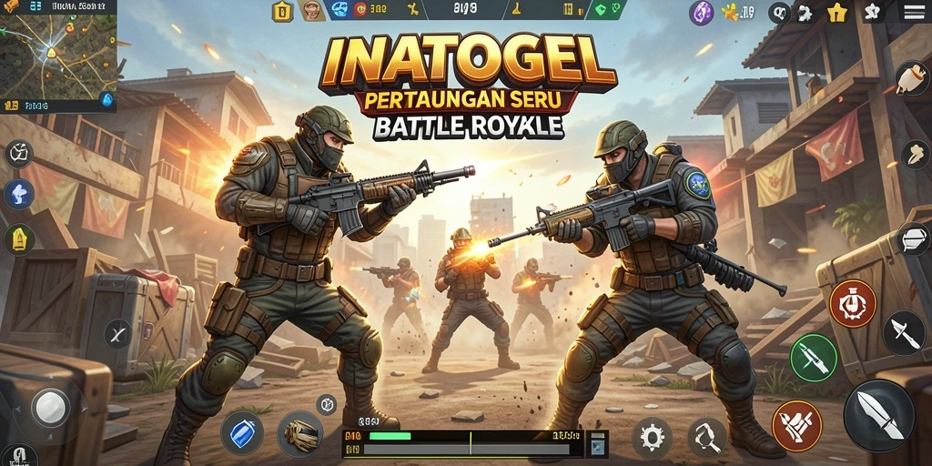 Gameplay seru dalam aksi Battle Royale di INATOGEL.