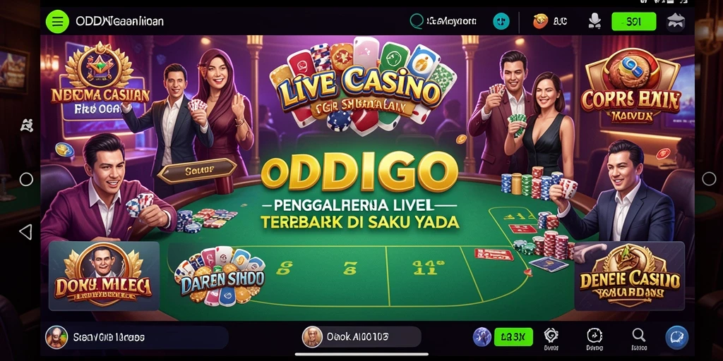 Tampilan gameplay ODDIGO yang menarik dan interaktif di Live Casino.