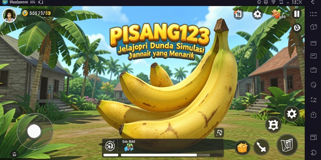 Screenshot gameplay PISANG123 yang menampilkan interaksi karakter.