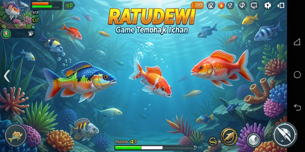 Tampilan gameplay seru Tembak Ikan di RATUDEWI.