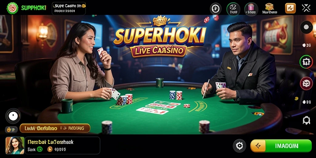 Tampilan gameplay menarik dari aplikasi Live Casino SUPERHOKI.
